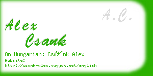 alex csank business card
